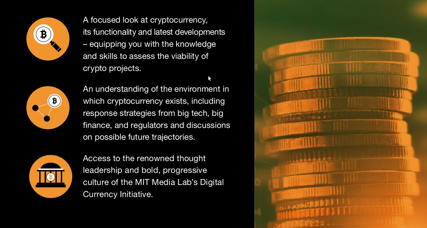 MIT Media Lab: Cryptocurrency online short course
