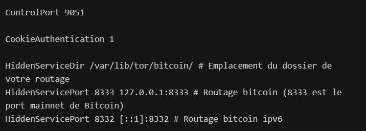 Faire tourner un nœud Bitcoin et Lightning avec TOR