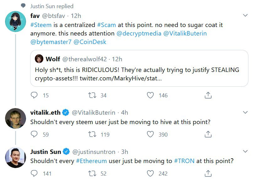 Vitalik v Justin Sun: Ethereum Co-Founder Slams $5 Million STEEM Seizure
