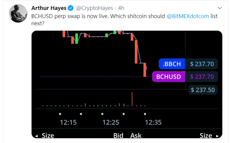 Bitcoin Cash (BCH) Is a Shitcoin, According to BitMEX CEO Arthur Hayes