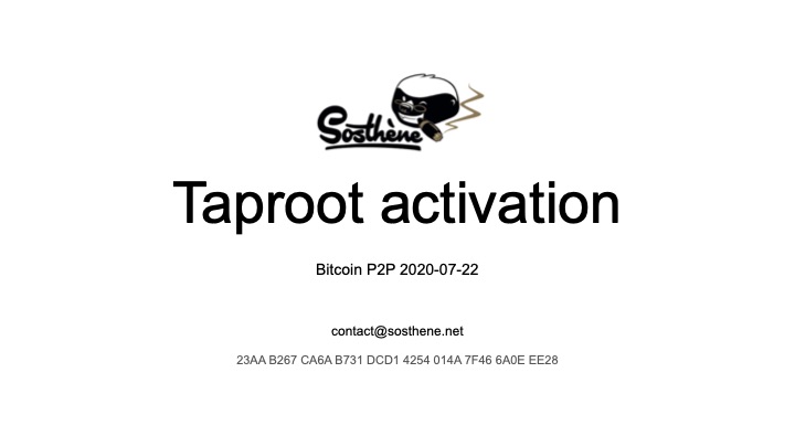 Bitcoin Pair-à-pair – Activation de Taproot