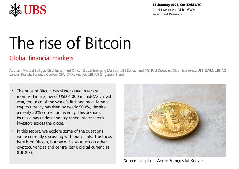 UBS: Should I buy Bitcoin?