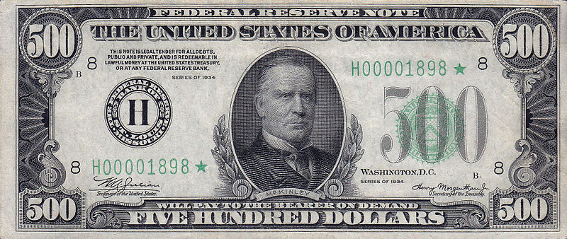 500 US-Dollar Schein: Soviel ist die 500er Dollar-Note wert