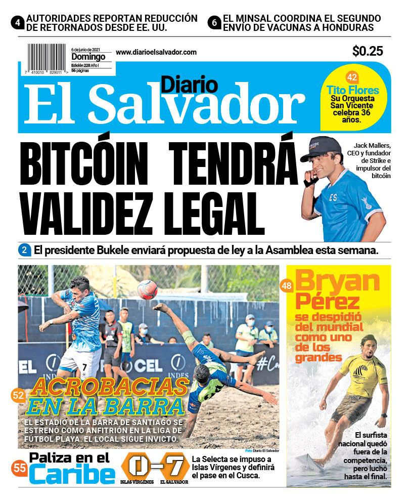 Le président Nayib Bukele annonce un projet de loi pour reconnaitre Bitcoin monnaie légale au Salvador