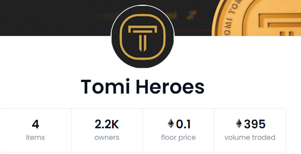 Tomi Heroes NFT Sales Volume Just Exploded Past $1.35m, with Massive ROI Potential for TOMI Sale