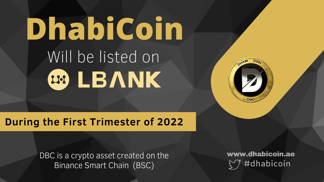 LBank exchange is among the top 24 on CoinMarketCap and will list DhabiCoin (DBC)