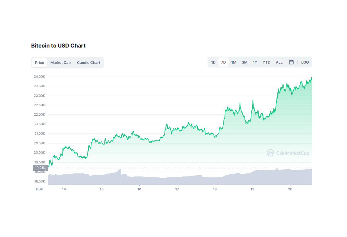 Bitcoin-Preis steigt innert 7 Tage um 24.72 Prozent. Kommt jetzt die Trendwende?