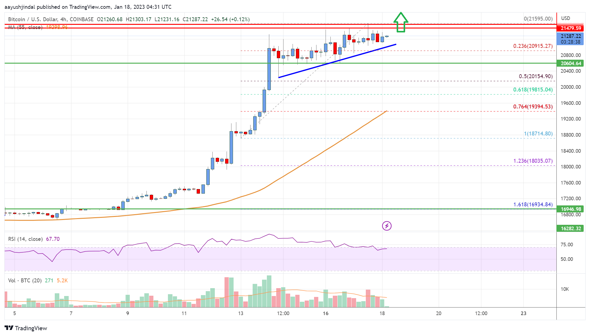Bitcoin Price Analysis: BTC Rally Could Extend Above $22K