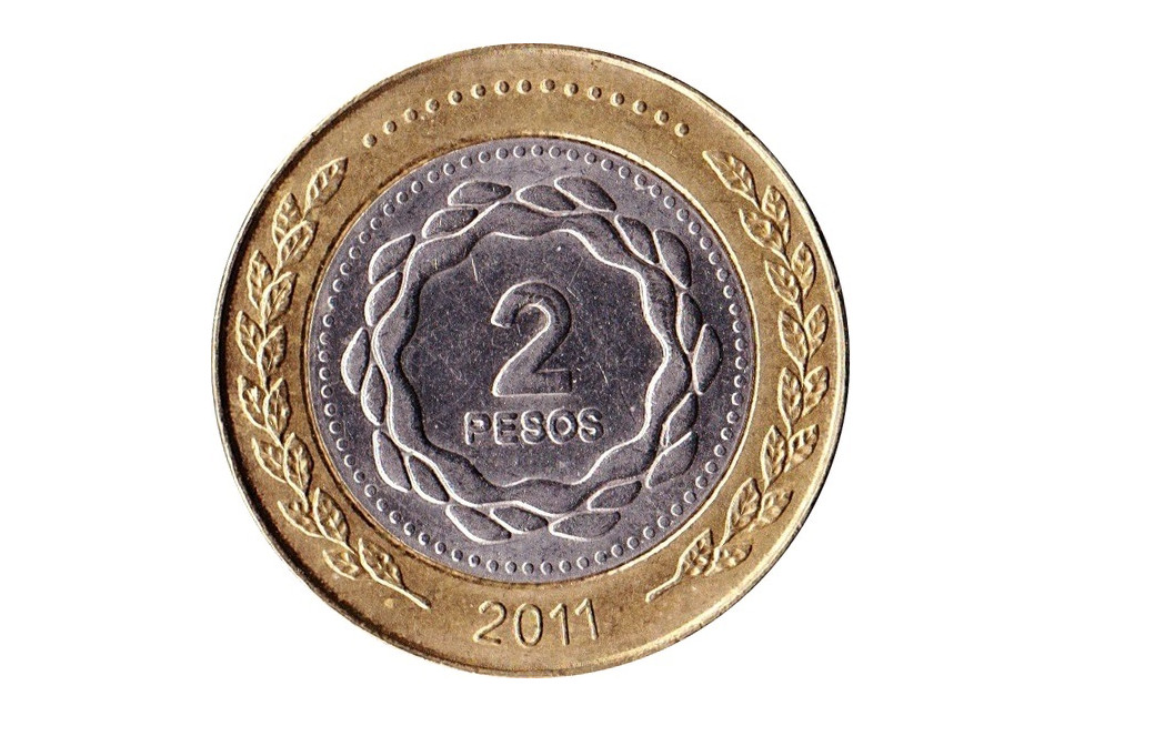 Argentinien: Das Metall in der 2 Peso-Münze ist 12 Pesos wert!