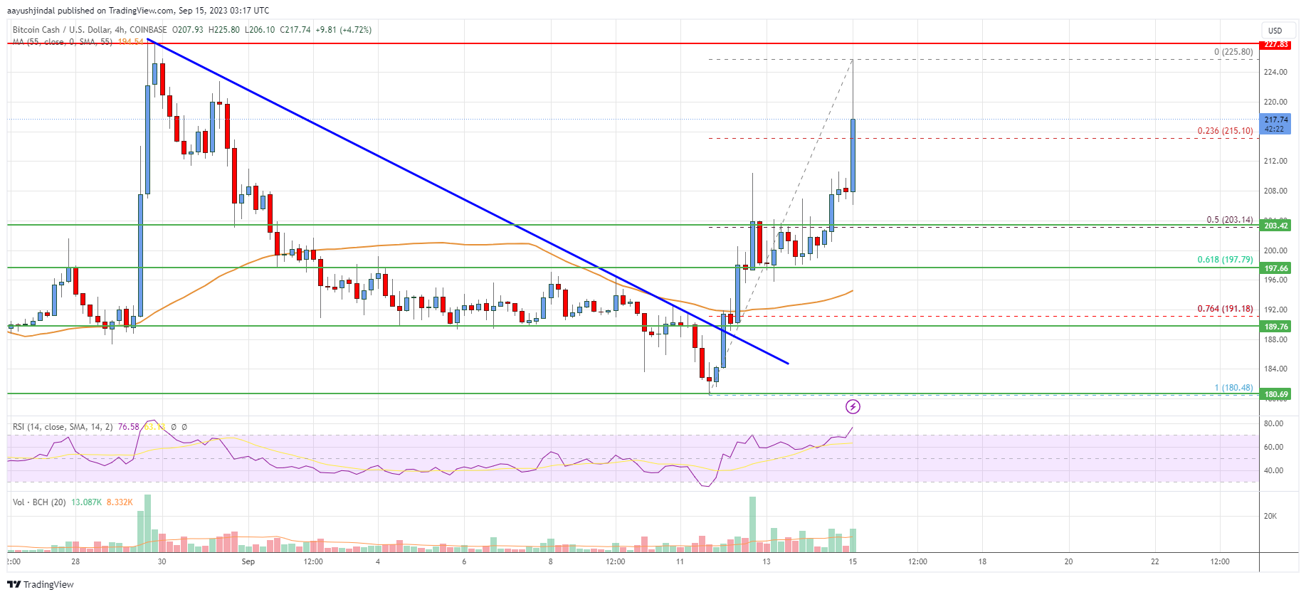 Bitcoin Cash Analysis: Rally Gains Pace Above $210