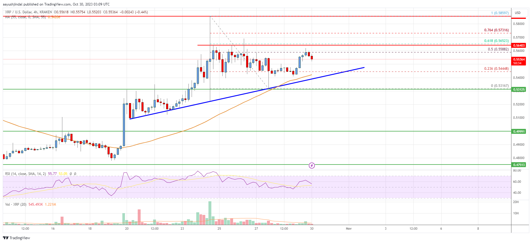 XRP Price Analysis: What Could Spark Fresh Rally To $0.60