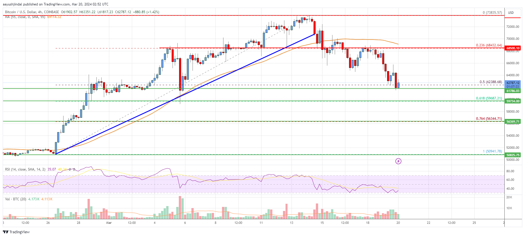 Bitcoin Price Analysis: BTC Dips But Reaches Key Support