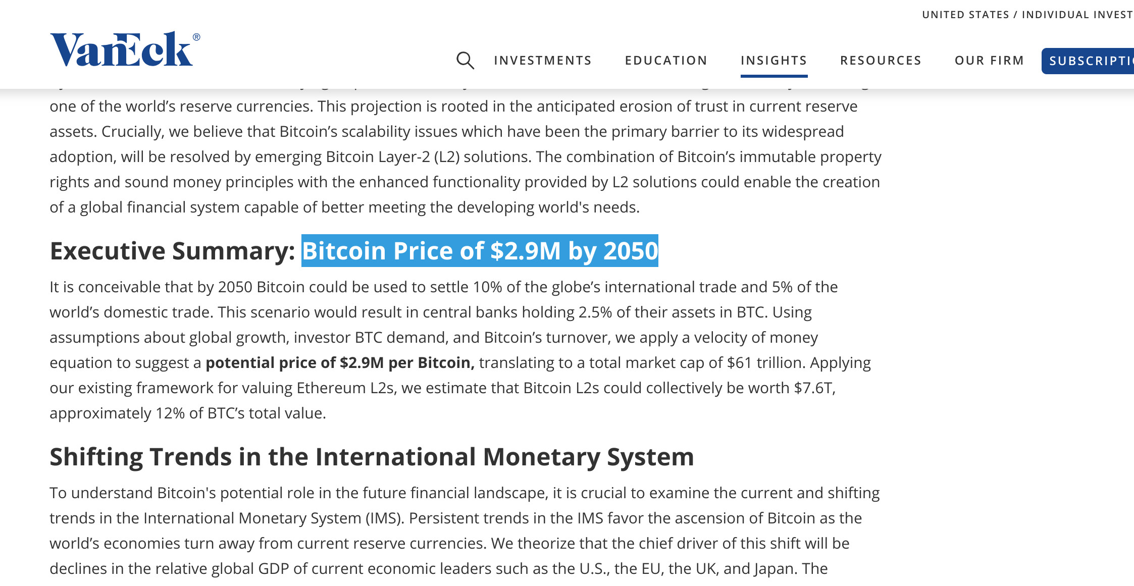 EILMELDUNG: VanEck-Bericht prognostiziert Bitcoin-Preis bald auf 2.9 Millionen?